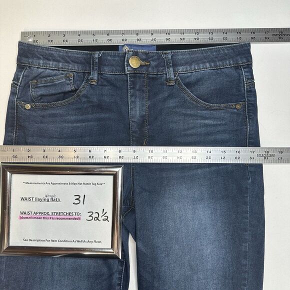 Democracy Jeans Women 10 Skinny Ab Solution Blue Stretch Denim Tummy Control - Picture 7 of 12